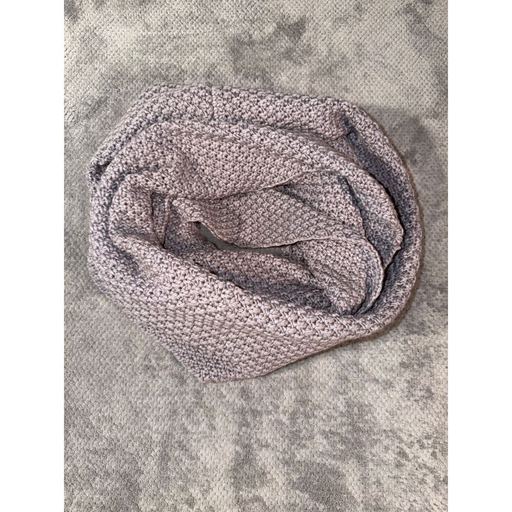 LL Bean Wicked Cozy Scarf Womens Faded Periwinkle Recycled Knit Infinity 518579